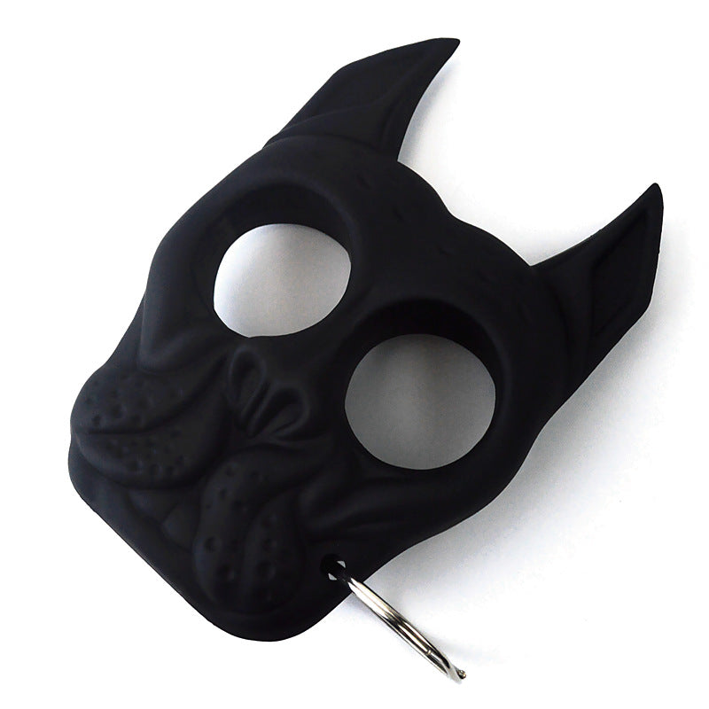 Dog Head Poing Américain Porte-clés d'auto-défense Pendentif pour sac à dos