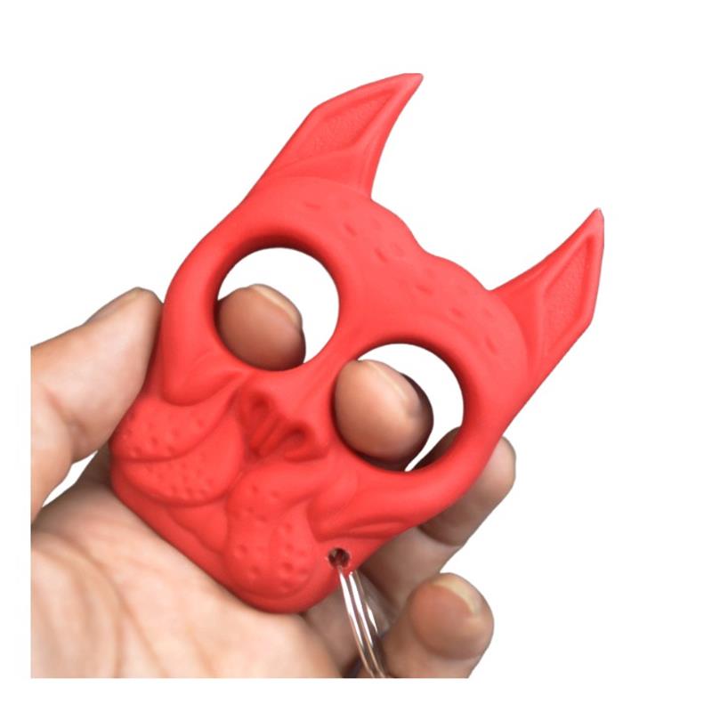 Dog Head Poing Américain Porte-clés d'auto-défense Pendentif pour sac à dos