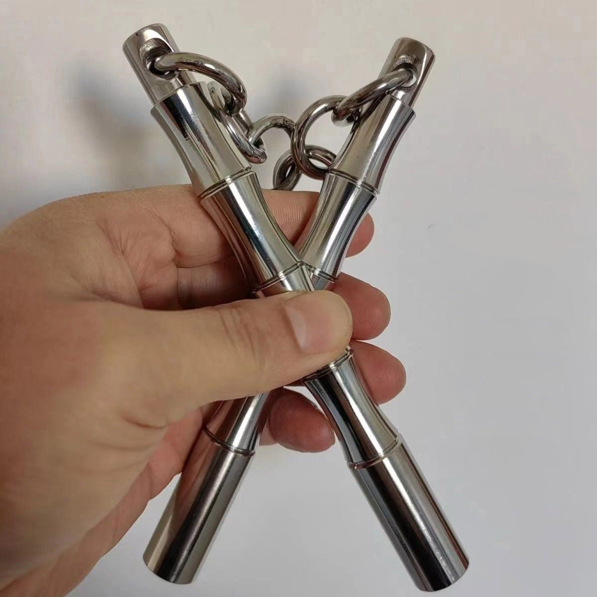 Mini Nunchucks en acier massif, défense d'entraînement