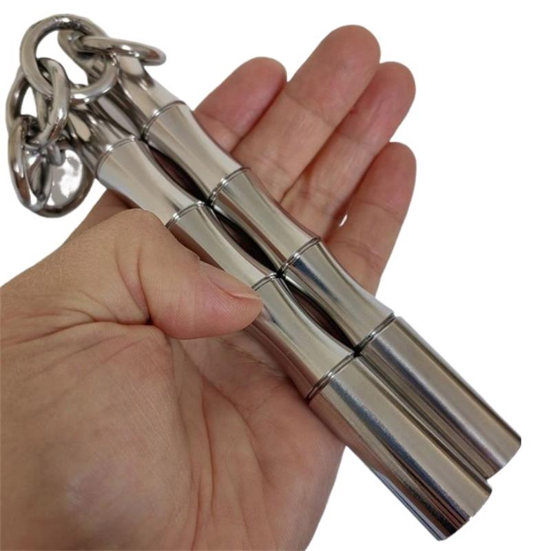 Mini Nunchucks en acier massif, défense d'entraînement