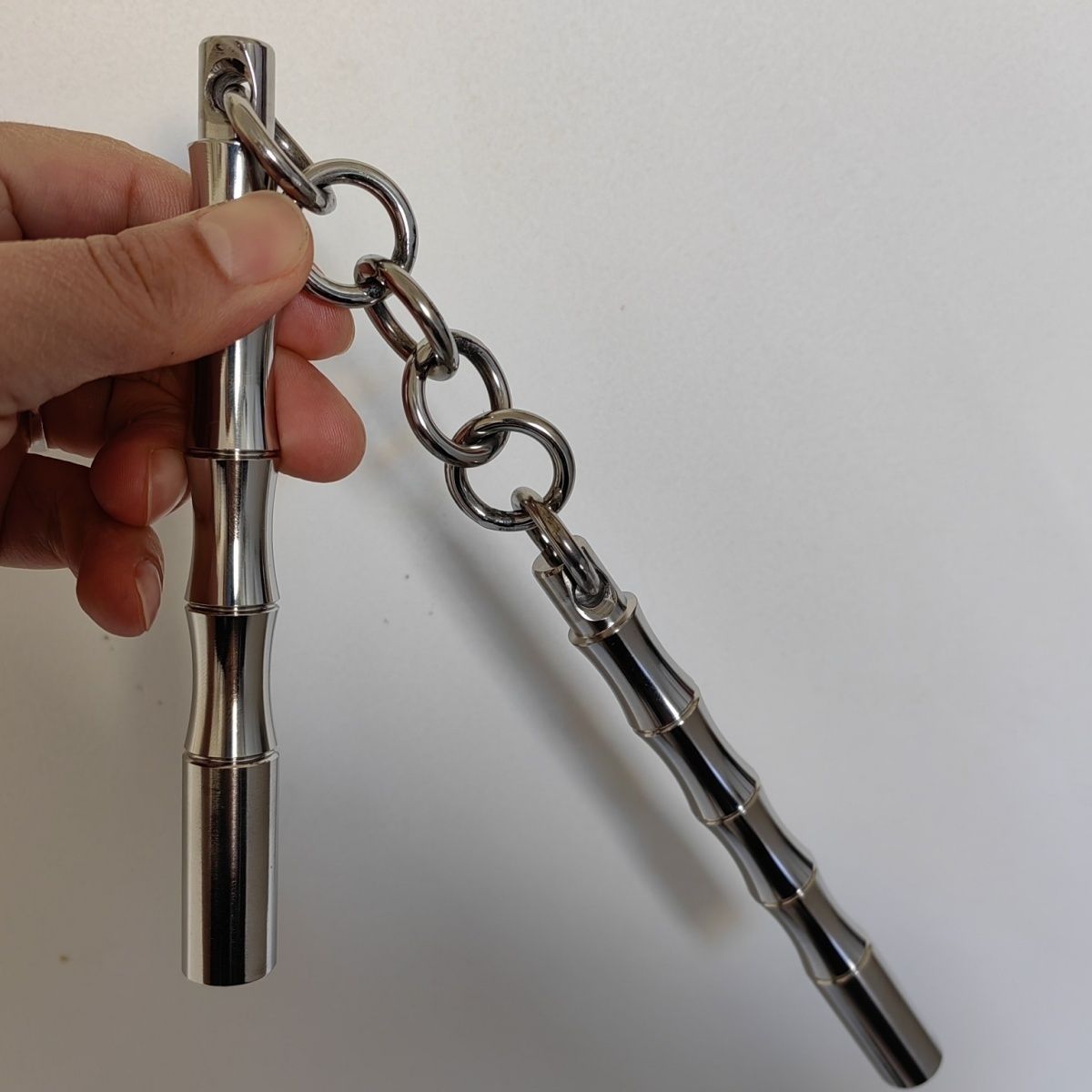 Mini Nunchucks en acier massif, défense d'entraînement