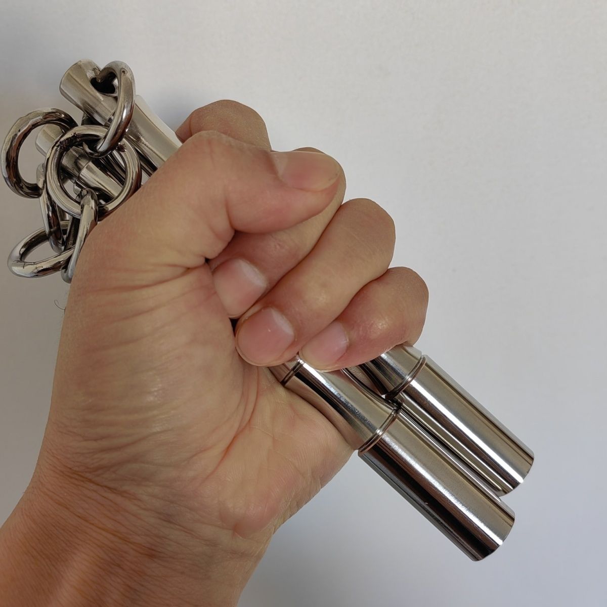 Mini Nunchucks en acier massif, défense d'entraînement