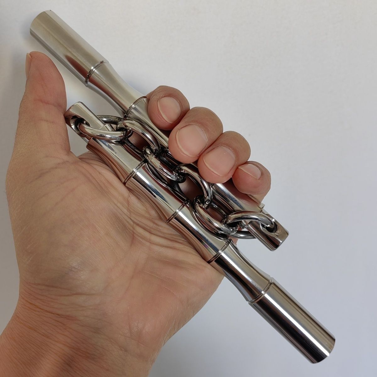 Mini Nunchucks en acier massif, défense d'entraînement