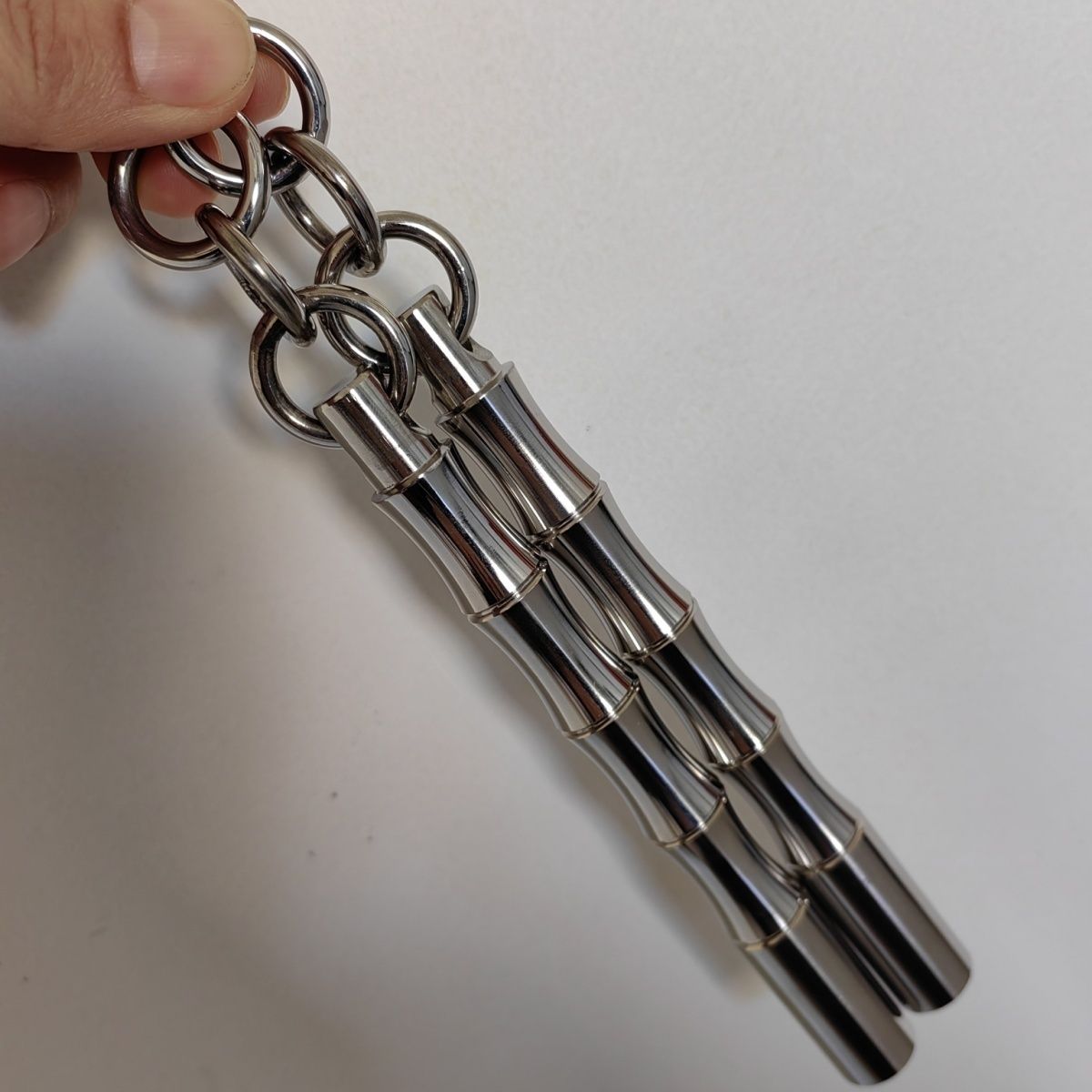 Mini Nunchucks en acier massif, défense d'entraînement