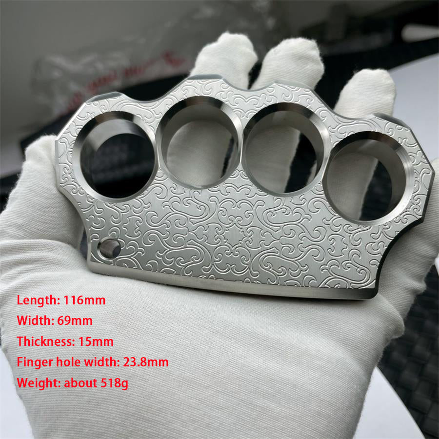 Thick Solid Steel Carved Knuckle Duster
