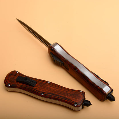 Coltelli tattici con manico in legno con coltello automatico 3300
