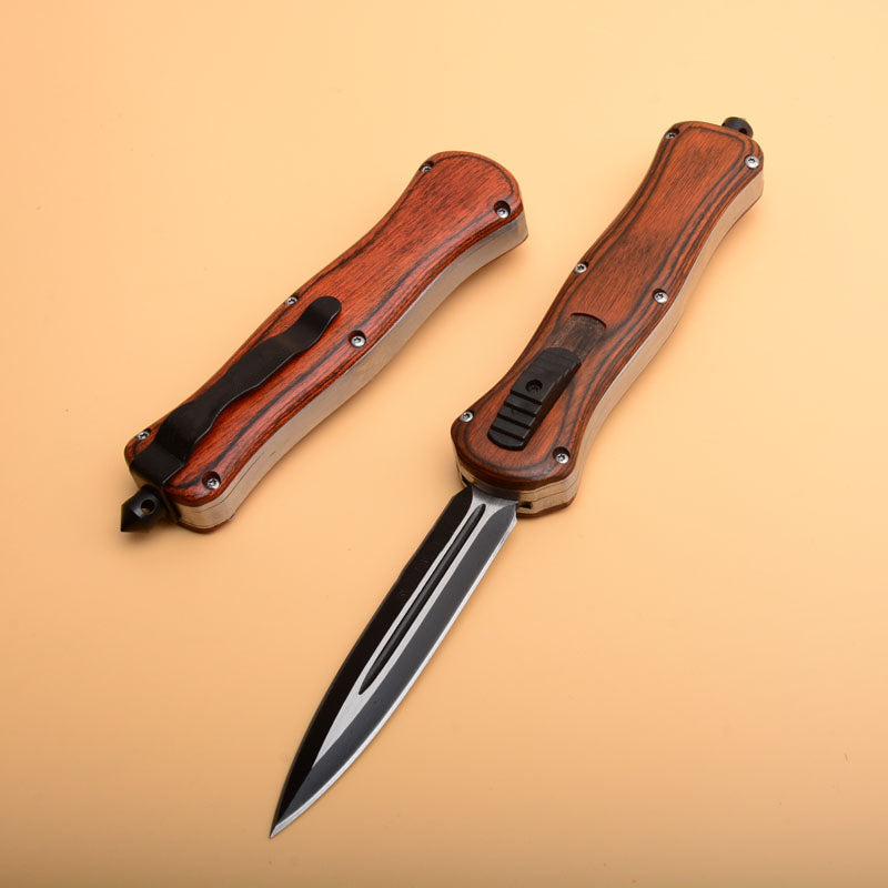 Coltelli tattici con manico in legno con coltello automatico 3300