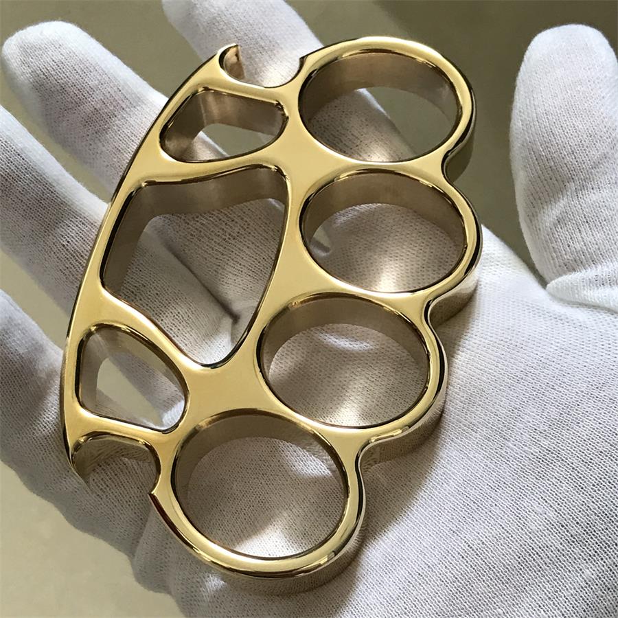 EDC Tool Brass Knuckle Duster with Mirror Finish and Savage Design