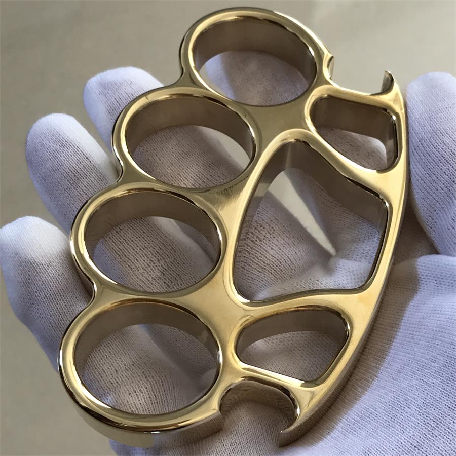 EDC Tool Brass Knuckle Duster with Mirror Finish and Savage Design