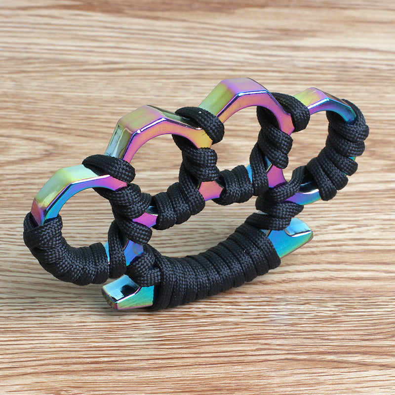 Colorful Classic Knuckle Duster with Rope Broken Window Defense