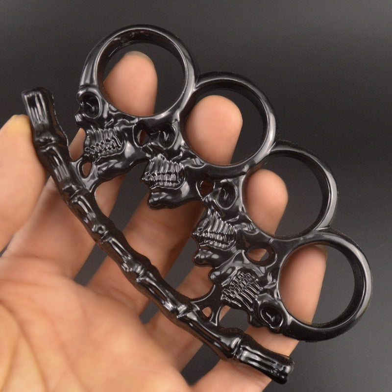 Four Skeleton Brass Knuckle Duster Outdoor Tool