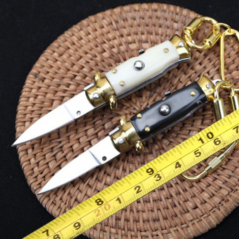 Mini coltelli pieghevoli portachiavi con coltello automatico