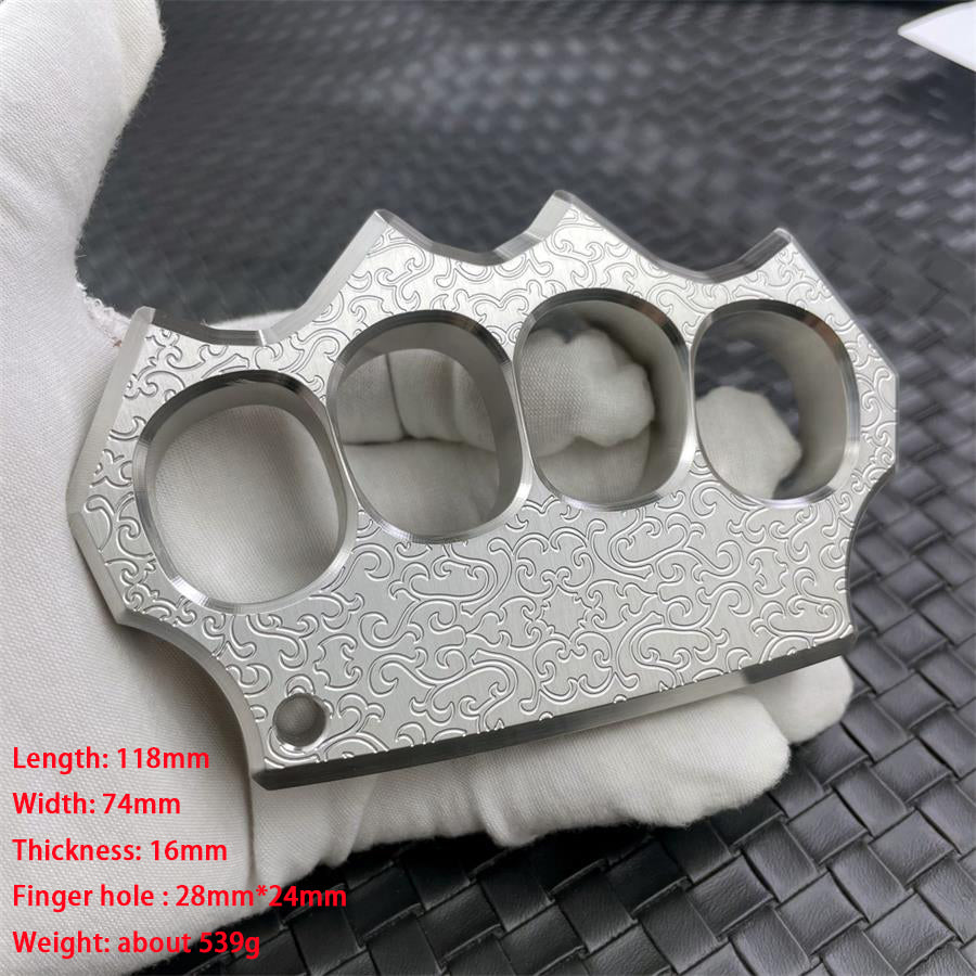 Thick Solid Steel Carved Knuckle Duster