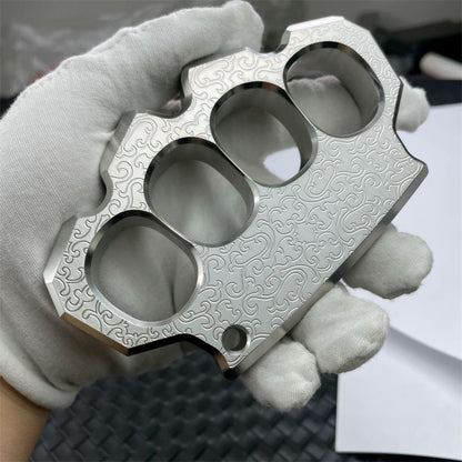 Thick Solid Steel Carved Knuckle Duster