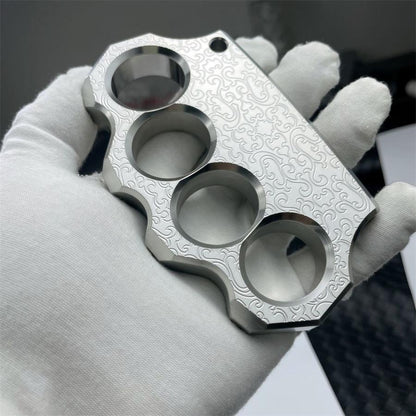 Thick Solid Steel Carved Knuckle Duster