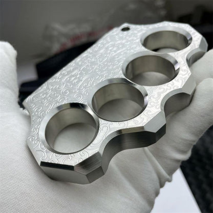 Thick Solid Steel Carved Knuckle Duster