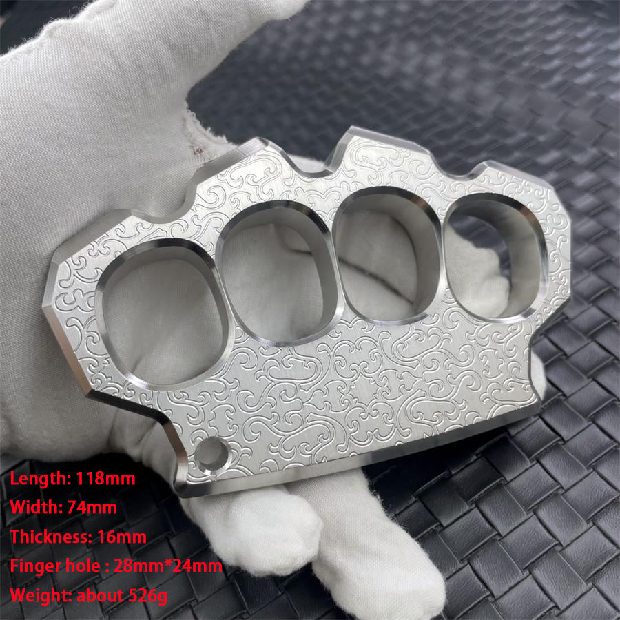 Thick Solid Steel Carved Knuckle Duster