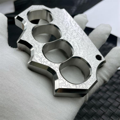 Thick Solid Steel Carved Knuckle Duster