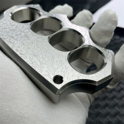 Thick Solid Steel Carved Knuckle Duster