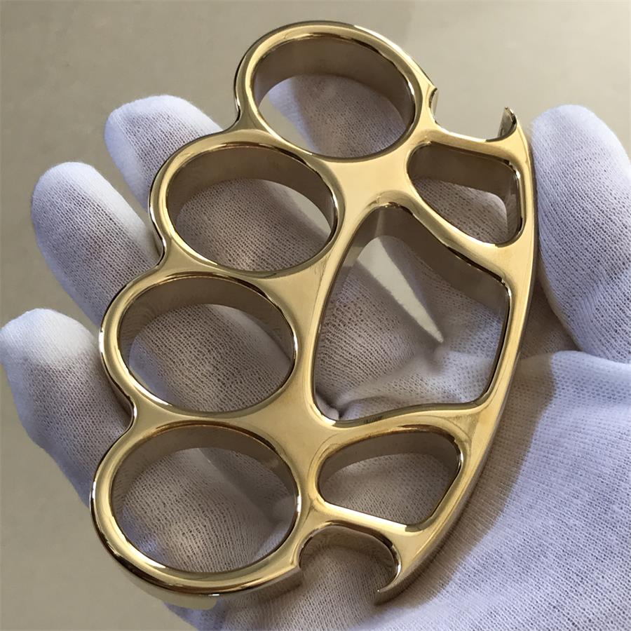 EDC Tool Brass Knuckle Duster with Mirror Finish and Savage Design