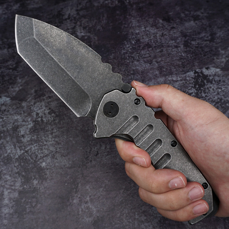 Tactical Folding Knife Stonewashed Blade Camping Knives