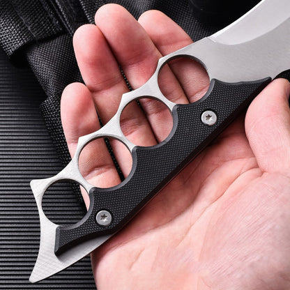 Knuckle Fixed Blade Knife G10 Handle