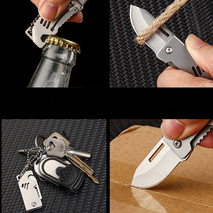 Mini Folding Knife Key Charm Bottle Opener