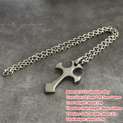 Collier croix en titane poing américain Self Defense EDC Tool